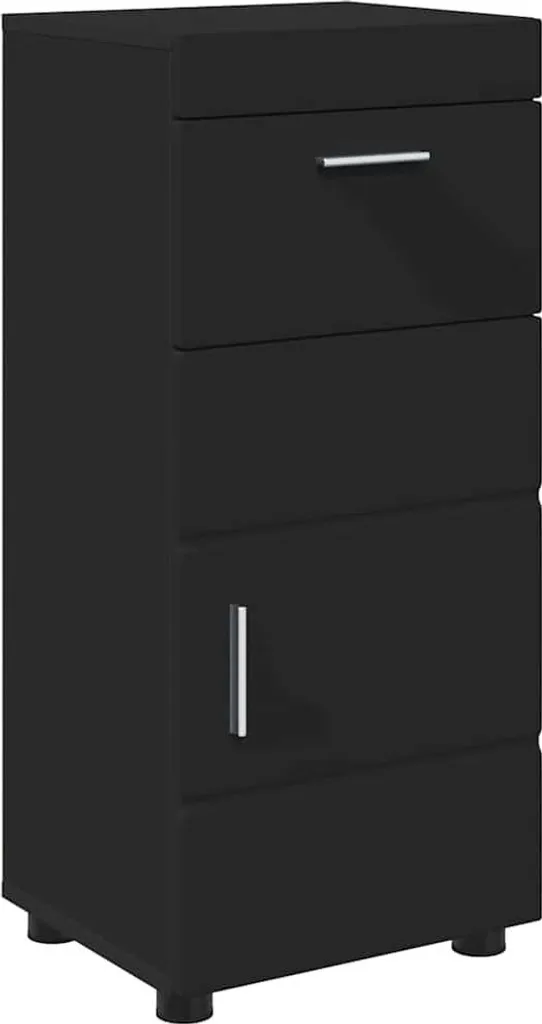 Arredo Bagno Minimal SYFAX TULUM Nero - Mobiletto Slim 37x31,5x82
