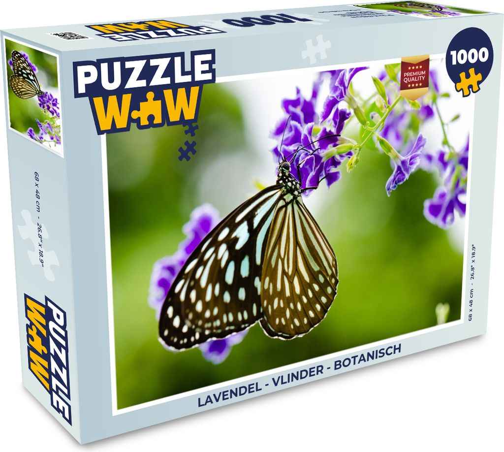 MuchoWow Puzzle 1000 Teile Lavendel - Schmetterling - Botanisch - Erwachsene - Rätsel