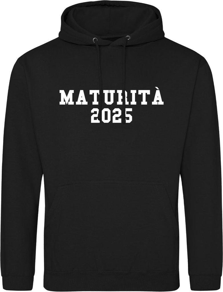 Huuraa Uni Hoodie Maturità 2025 Abschluss Italien S Deep Black Vegan Sweatshirt Geschenkidee