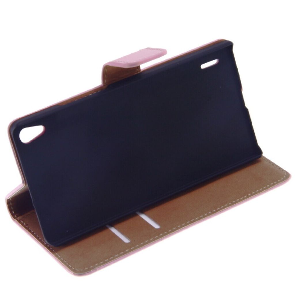 Lederhülle Handyhülle für Huawei P7 Rosa 4250710554003