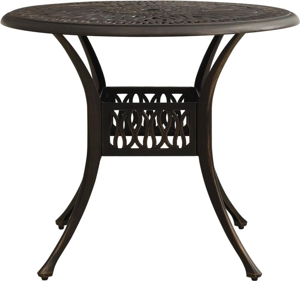 vidaXL Záhradný stôl Bronz 90x90x74 cm Hliníkový odliatok Obrázok produktu 