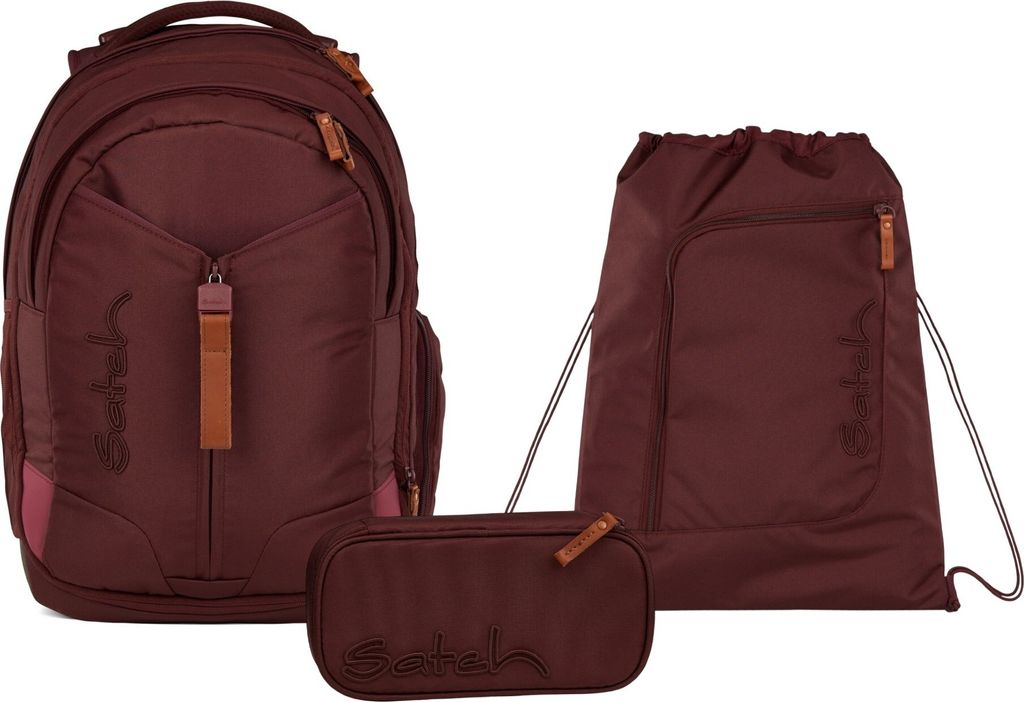 Satch Schulrucksack-Set MATCH Nordic Ruby 3-teilig, ab. 5. Klasse