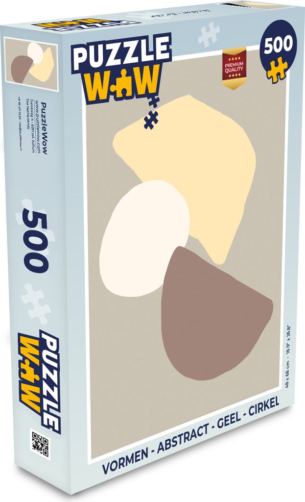 MuchoWow Puzzle 500 Teile Formen - Abstrakt - Gelb - Kreis - Denken - Spiel - Toy