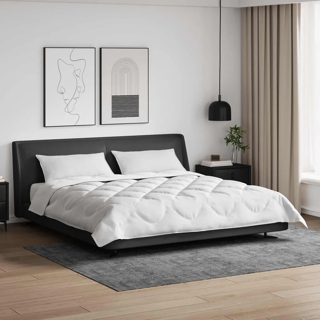 Set Letto Luxury vidaXL: Piumino e Cuscini in Microfibra - Bianco Chic - 2
