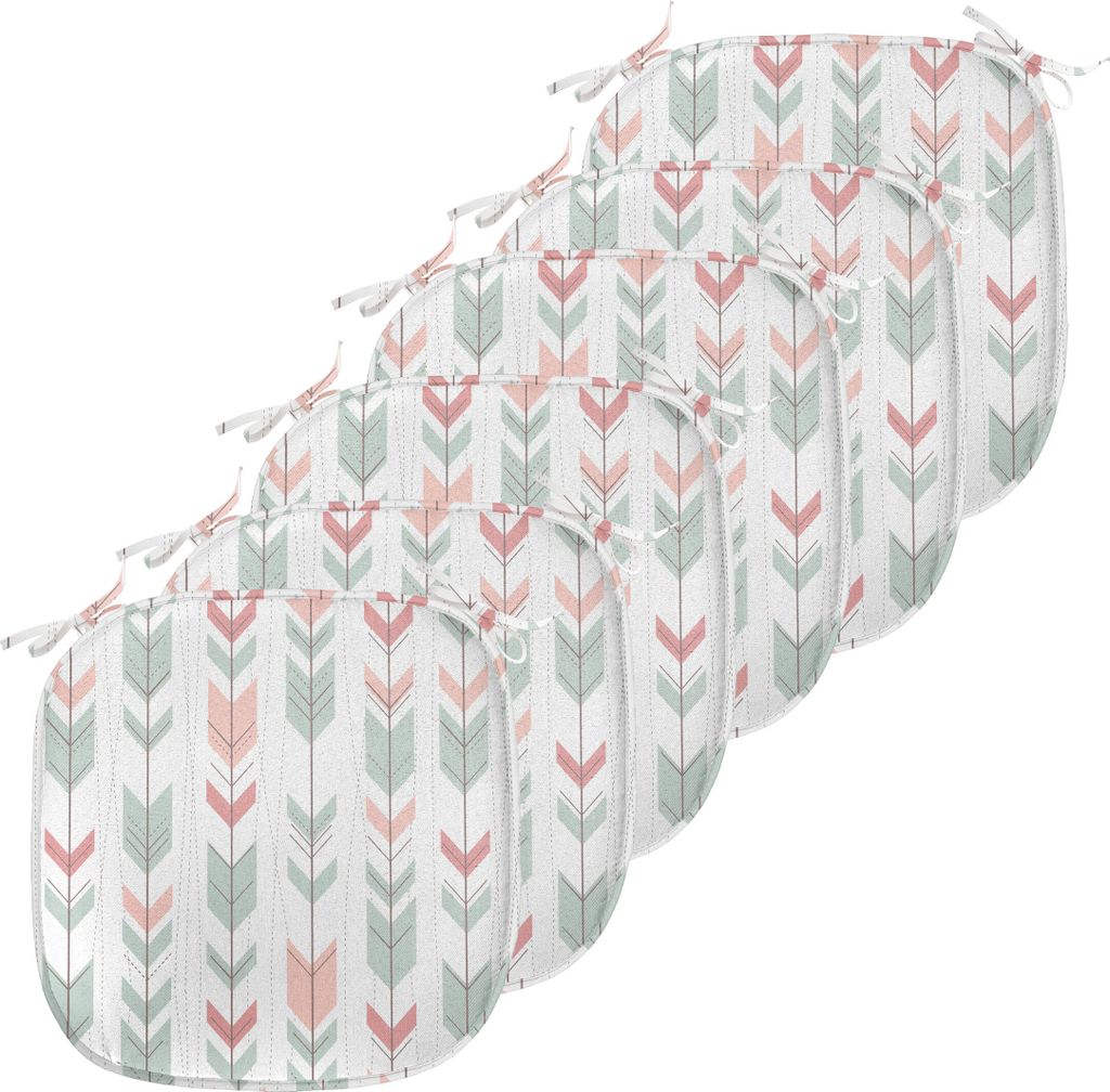 ABAKUHAUS Geometrisch Polster für Esszimmerstühle, Abstrakt Chevron Pfeil, Dekoratives wasserfestes Kissen mit Riemen für Küchensitze, 40 cm x ...