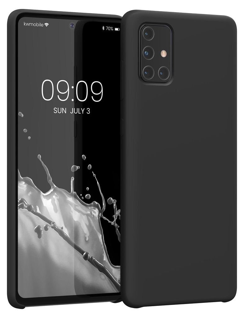 kwmobile Handyhülle für Samsung Galaxy A71 Hülle - Case Silikon - Kabelloses Laden - Schutzhülle Cover in Schwarz