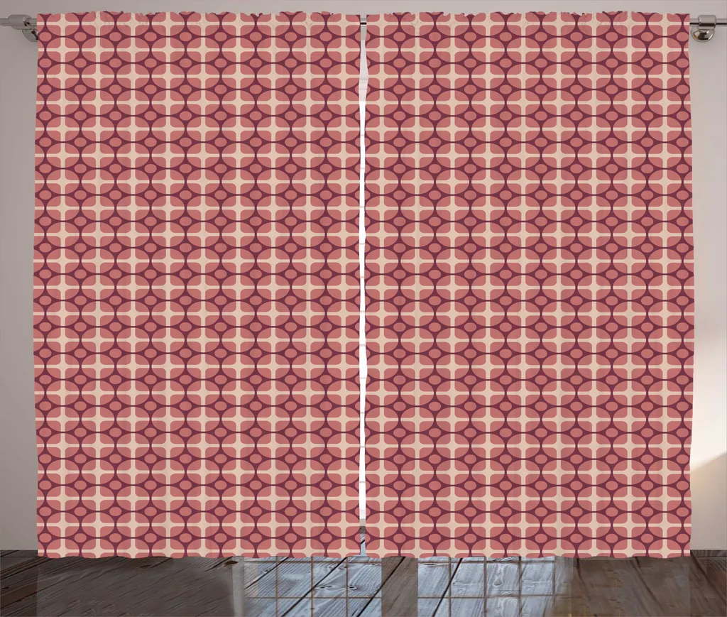 Rideau à fronces vintage pour chambre à coucher 280x225cm coloris rubis