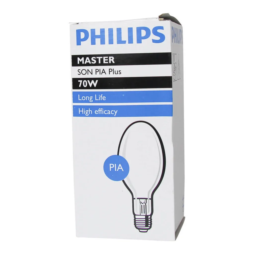 Ampoule Philips SON PIA Plus 70W E27 pour Éclairage de Rue et Sécurité
