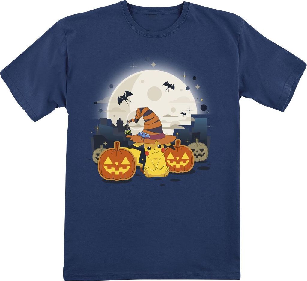 Pokémon T-Shirt Uni Kids - Pikachu - Halloween dunkelblau 140