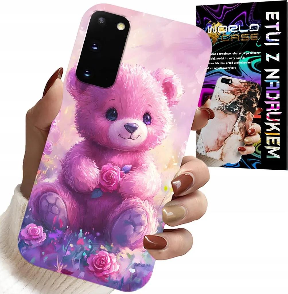 Bundle Protezione Samsung S20: Custodia TPU Rosa Orsetto + Screen Film