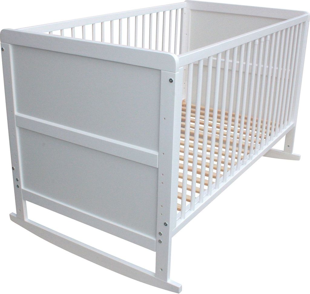 Kinderbett Juniorbett Beistellbett Wiege 140x70cm 4in1 weiß Produktbild 2