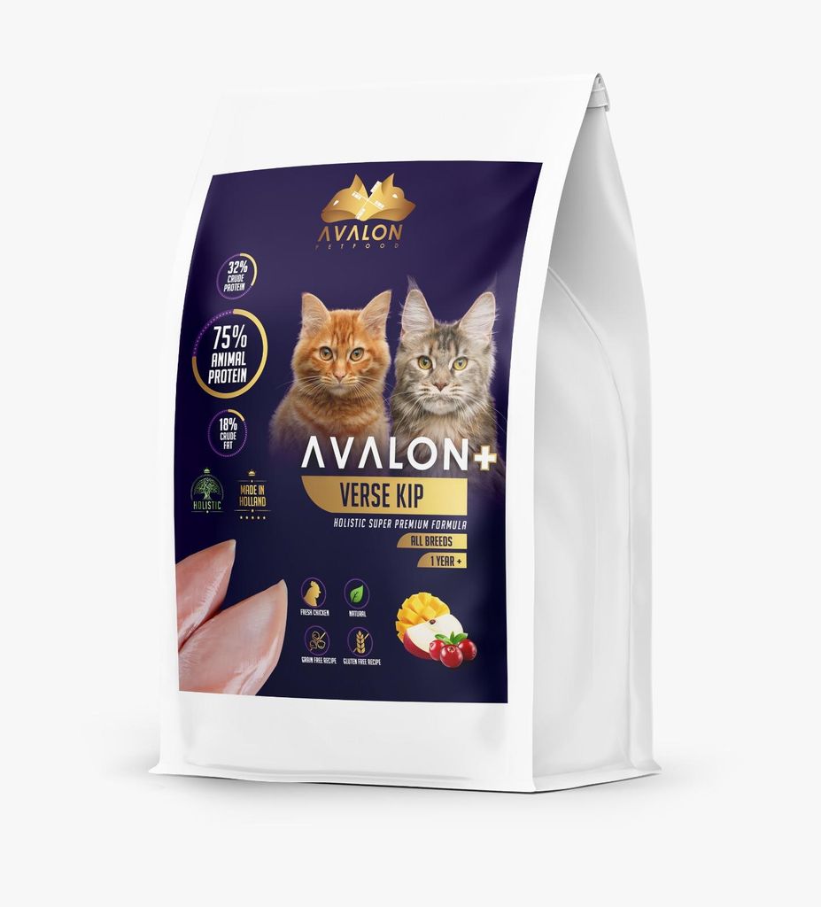 Avalon Trockenfutter Katze 5kg – Fresh Chicken – Getreidefrei Katzenfutter – Hochwertig & Leicht verdaulich – Für empfindliche Katzen