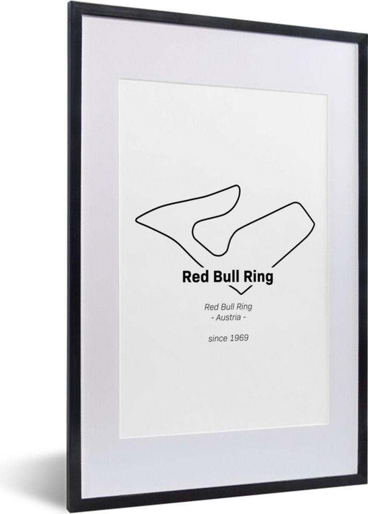 MuchoWow Gerahmtes Poster Red Bull Ring - Formel 1 - Rennstrecke 40x60 cm - Poster mit Schwarzem Bilderrahmen Wandposter Rahmen Foto Bilder - Pos...