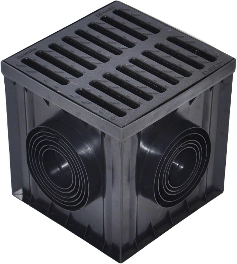 Hofablauf Belastungsklasse C250 Hofsinkkasten Gully Entwässerung 300x300 mm Gussrost 25 Tonnen (Leiter)