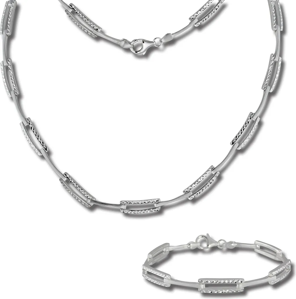 Ensemble Bijoux Femme pour Mariage et Soirée : Collier Bracelet Argent