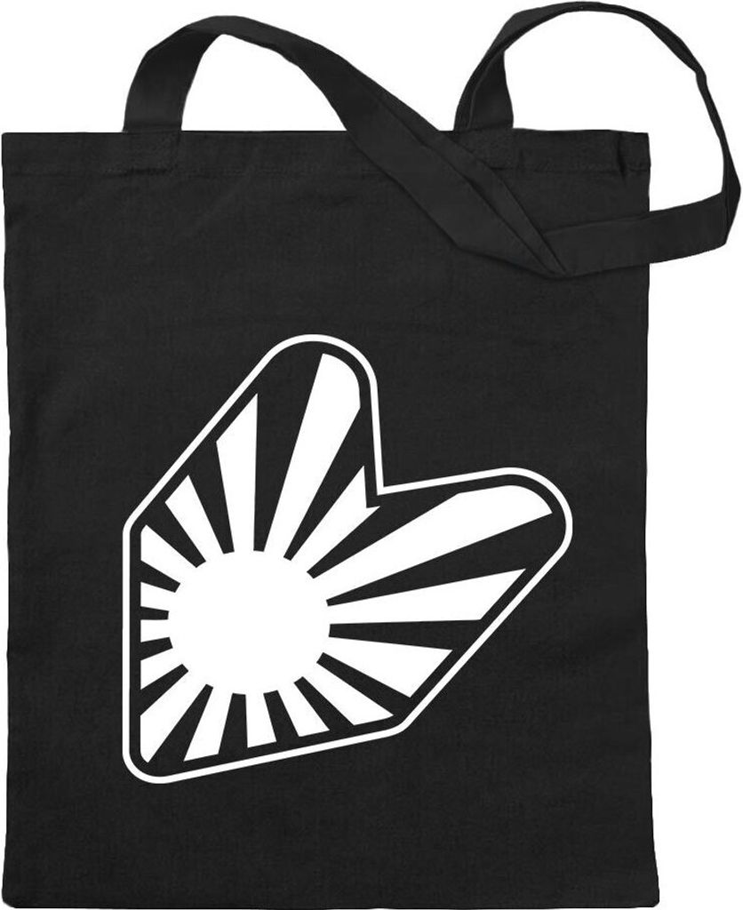 Kiwistar - Baumwolltasche - schwarz - JDM Japan Fahrer - Tragetasche Stoffbeutel Umhängetasche langer Henkel