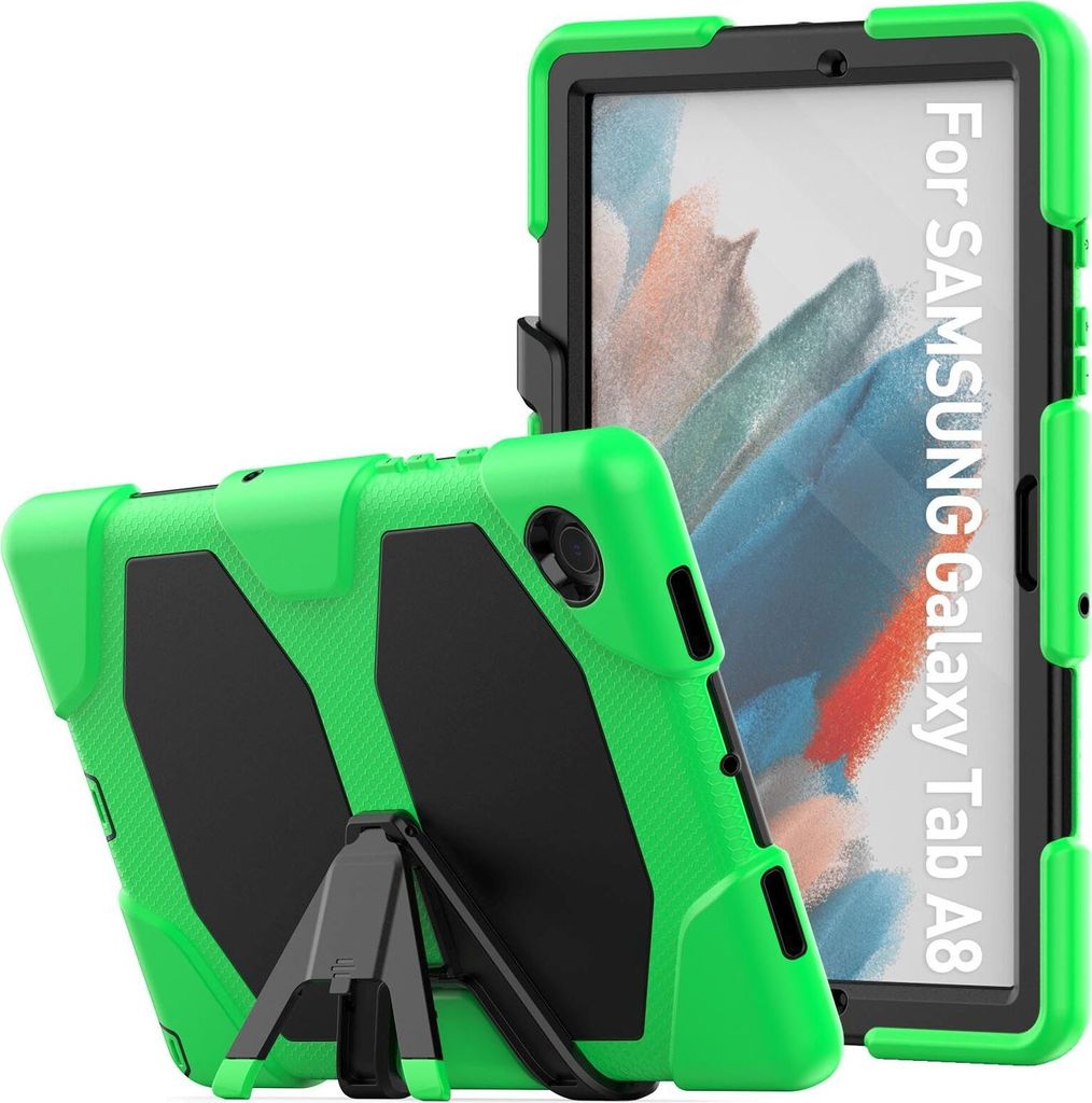 4in1 Tasche für Samsung Tab A8 X200 X206 10.5 Schutzhülle + Gestell Grün