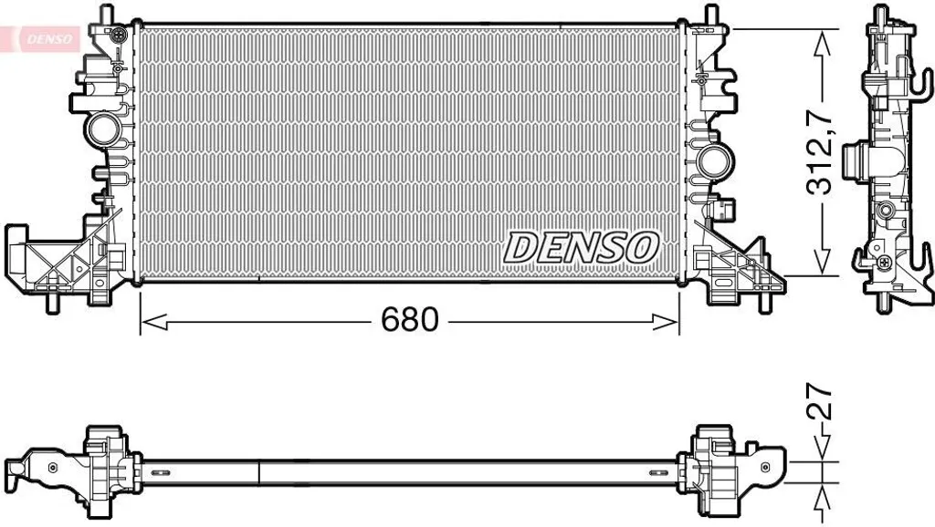 Radiateur de Refroidissement Moteur pour Astra K - Modèle DENSO DRM