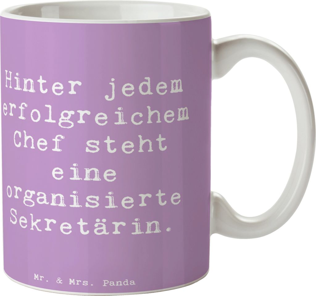 Mr. & Mrs. Panda Kaffeebecher Spruch Sekretärin Erfolg - Lavendeltraum - Geschenk, Becher, keramik, Kaffeetasse, Ansprechpartner, Berufsliebe, Ber...