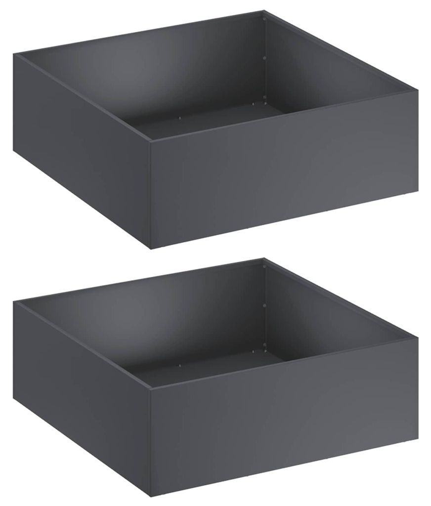 vidaXL Vasi da giardino, 2 pezzi, antracite, 60 x 60 x 20 Immagine del prodotto 