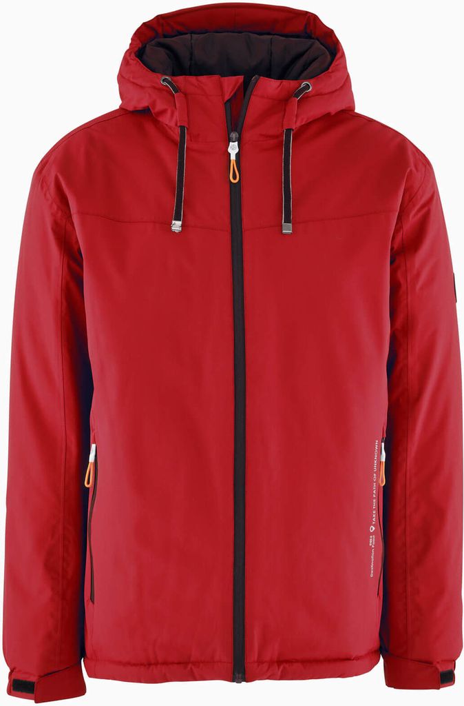 Coastguard Herren Funktionsjacke mit Steppfutter - Outdoor-Jacke mit angeschnittener Kapuze in Rot Größe XL