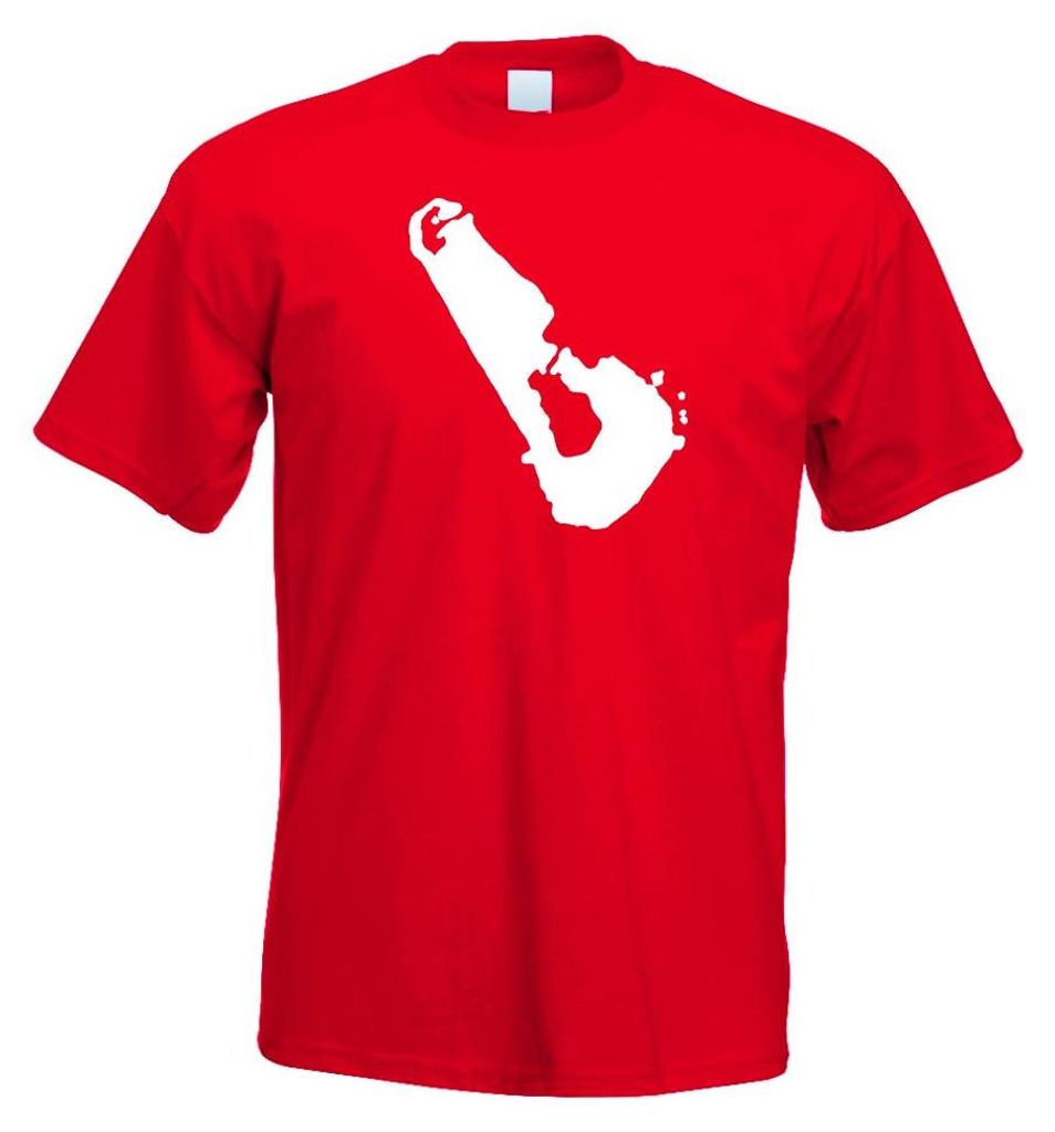 Kiwistar - T-Shirt - rot - Tuvalu Umriss Kontur Herren Funshirt Bedruckt Design Sprüche Spruch Motive - mit Motiv Bedruckt - Funshirt Design - Spo...