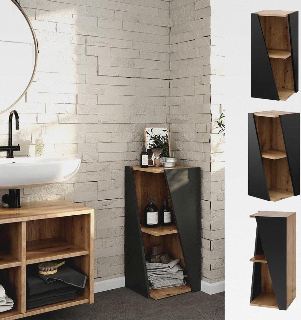 Midischrank Anthrazit Benno 32x71x32 cm - Die Badezimmermöbel, Platzsparende Stauraumlösung für ungenutzte Ecken