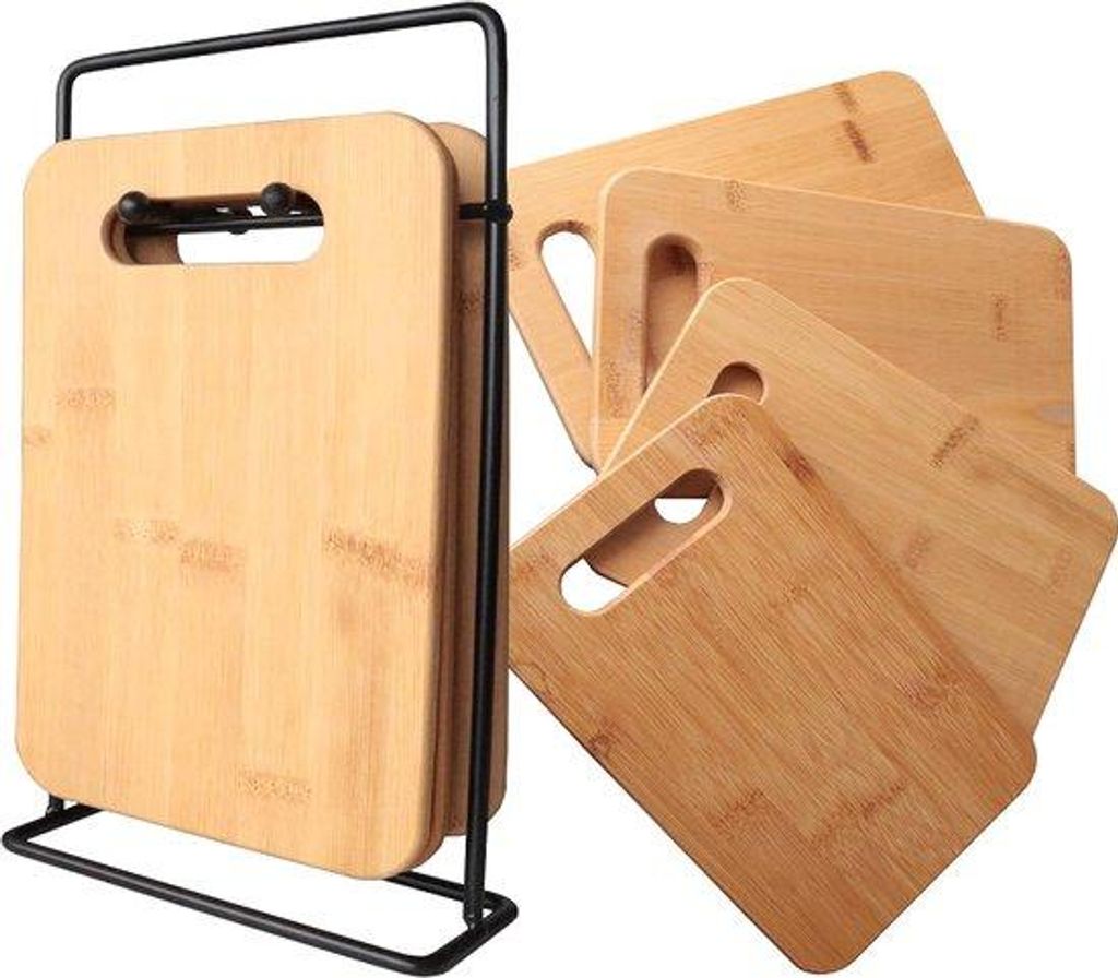 Stellar Schneidebrett-Set – 4-teilig – Bambus – Modernes Design – Küchenutensilien – Schneidebretter – 27 x 7,8 x 15