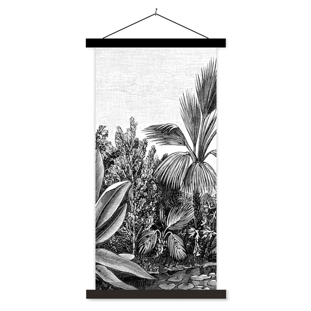 MuchoWow Textilposter Pflanzen - Natur - Gestaltung - Illustration - Ernst Haeckel 40x80 cm mit schwarzem Rahmen - Wandemalerei