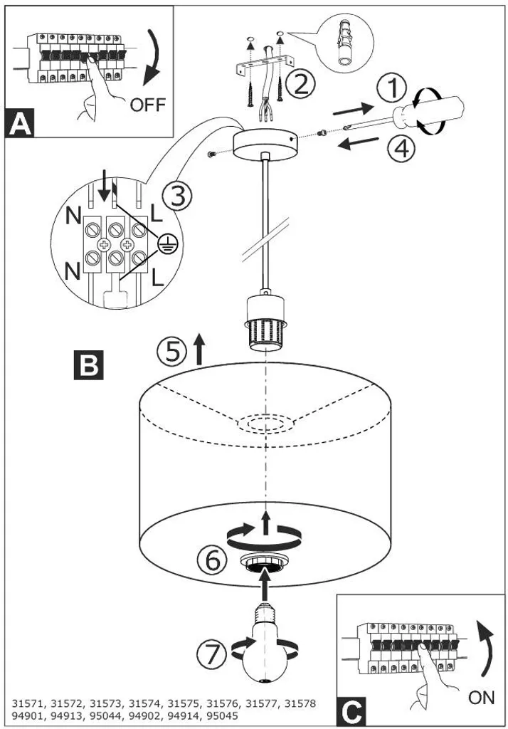 Lampada Sospensione 38cm Eglo Pasteri Tessuto Antracite Nichel Opaco - 18