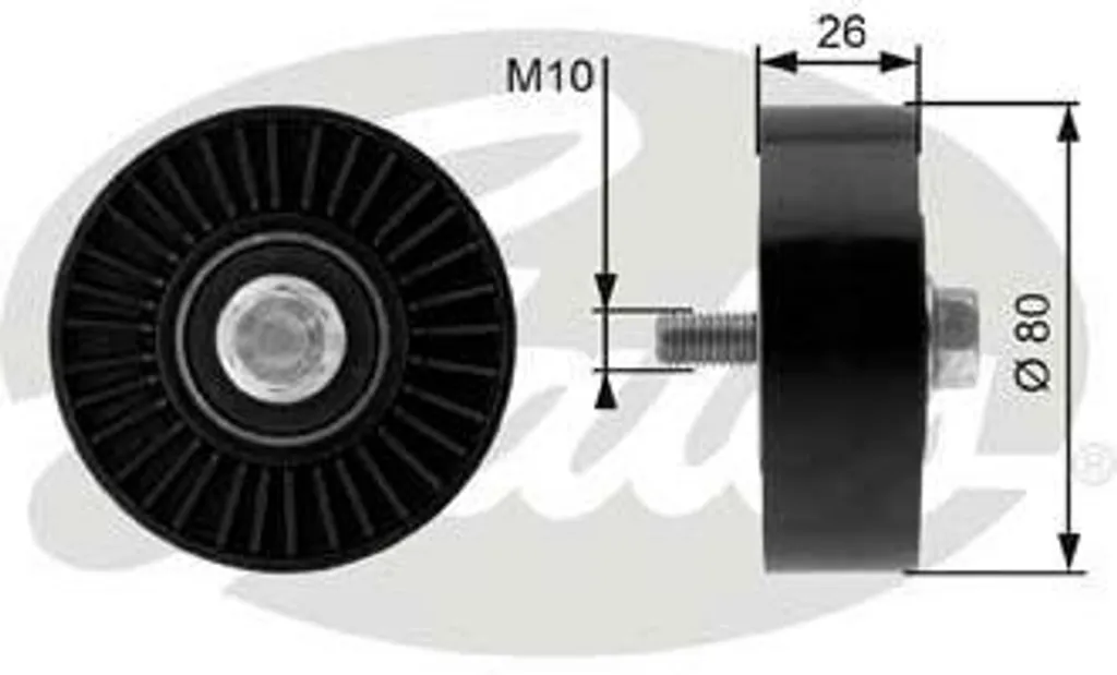 Poulie de renvoi GATES robuste pour courroie BMW Série 1 E87 et X5 E70