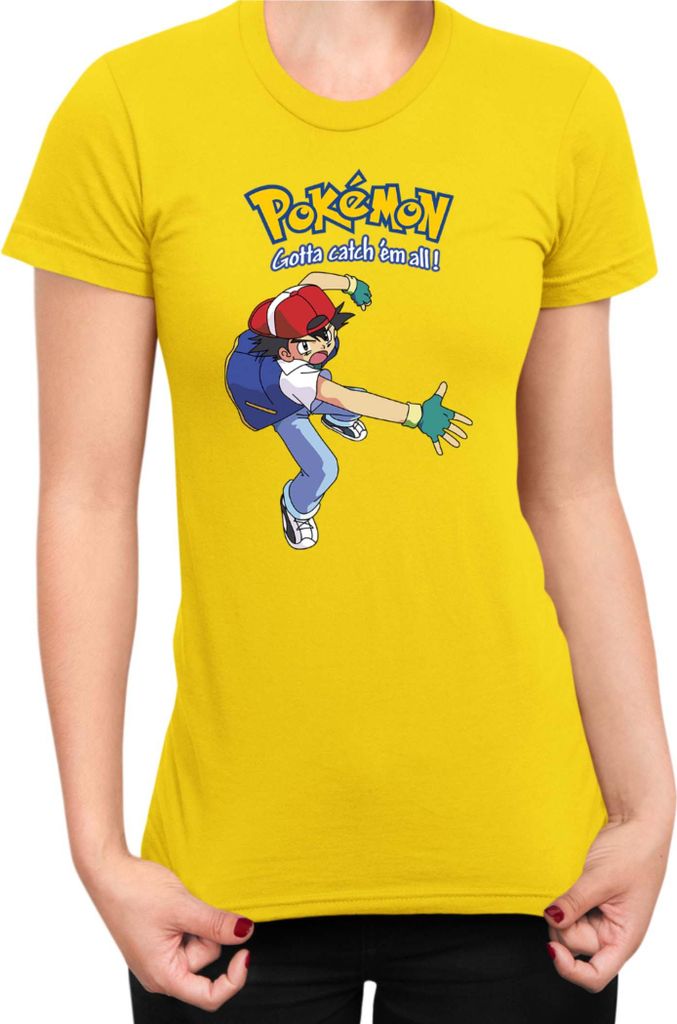Damen T-Shirt Japan Manga Anime Comics Pokemon 014, Lady S / Gelb