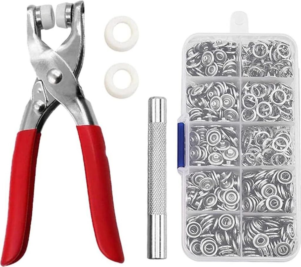 Druckknopf, 150 Sets Metalldruckknöpfe, Metalldruckknöpfe, 9,5 mm Metalldruckknöpfe, Druckknöpfe mit Zange, für Heimwerkerwerkzeuge, Nähzubehör