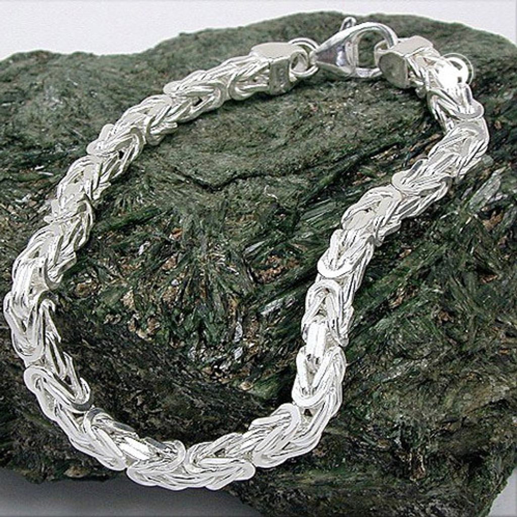Armband 4mm Königskette vierkant glänzend Silber 925 19cm Produktbild 3