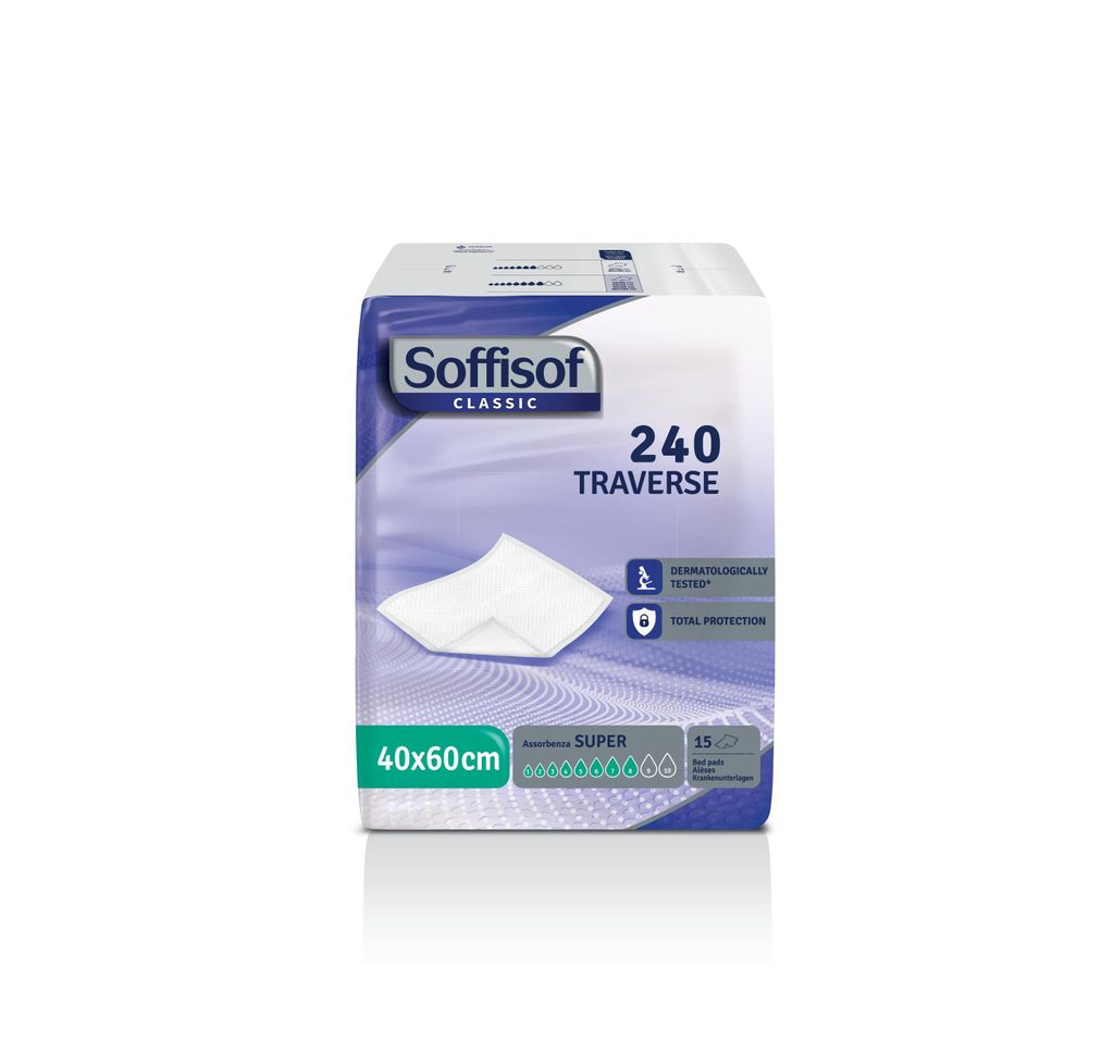 Soffisof Inkontinenz Bettunterlage 40x60 Super -240x einweg Inkontinenz Bettunterlage - 16 Packungen mit 15 Bettunterlagen, 8 Tropfen - Inkontinenz...