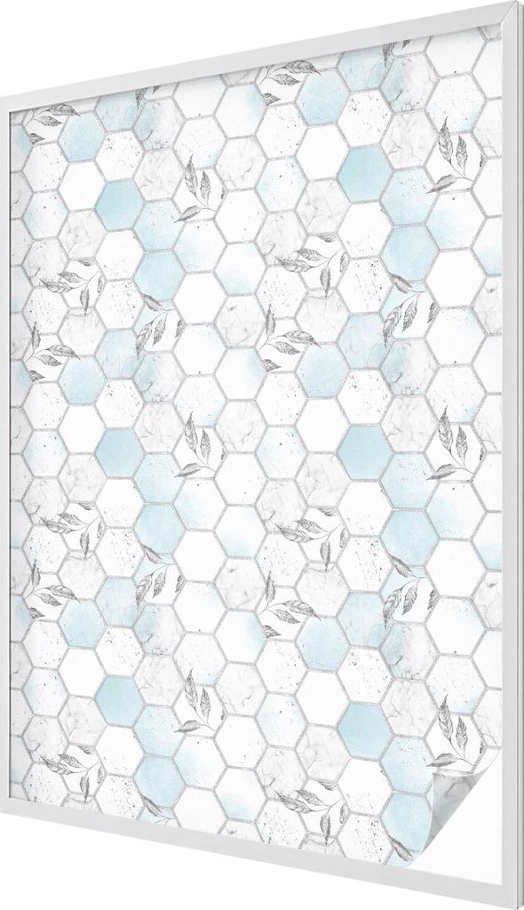 Buntglas Fensterfolie – 146x100 cm – Stained-Glass Design – blickdichte dekorative Sichtschutzfolie – selbstklebend, UV-Schutz – Blattkac...