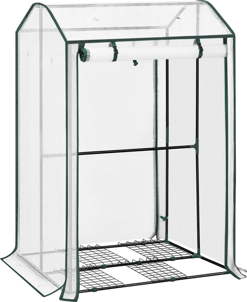 Garten-Gewächshaus - Einzelschiffiges Gewächshaus - Winterzelt - Tipi-Form - Für Tomaten, Gemüse und Kletterpflanzen - Weiß
