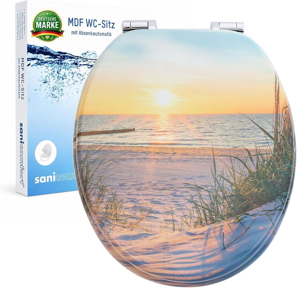 sanicomfort WC Sitz Paradise, MDF Holzkern, mit Produktbild 