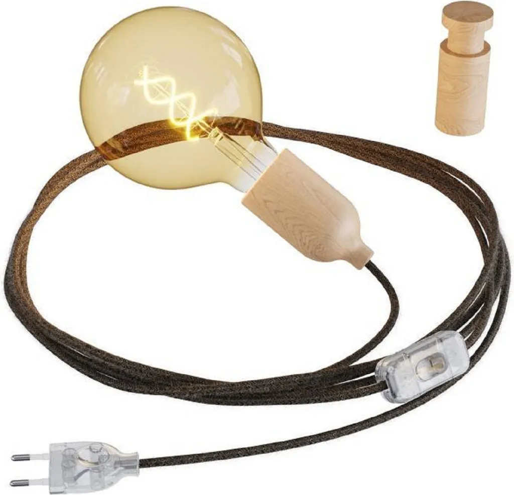 Lampe de chevet murale bois Snake pour chambre ou coin lecture cosy