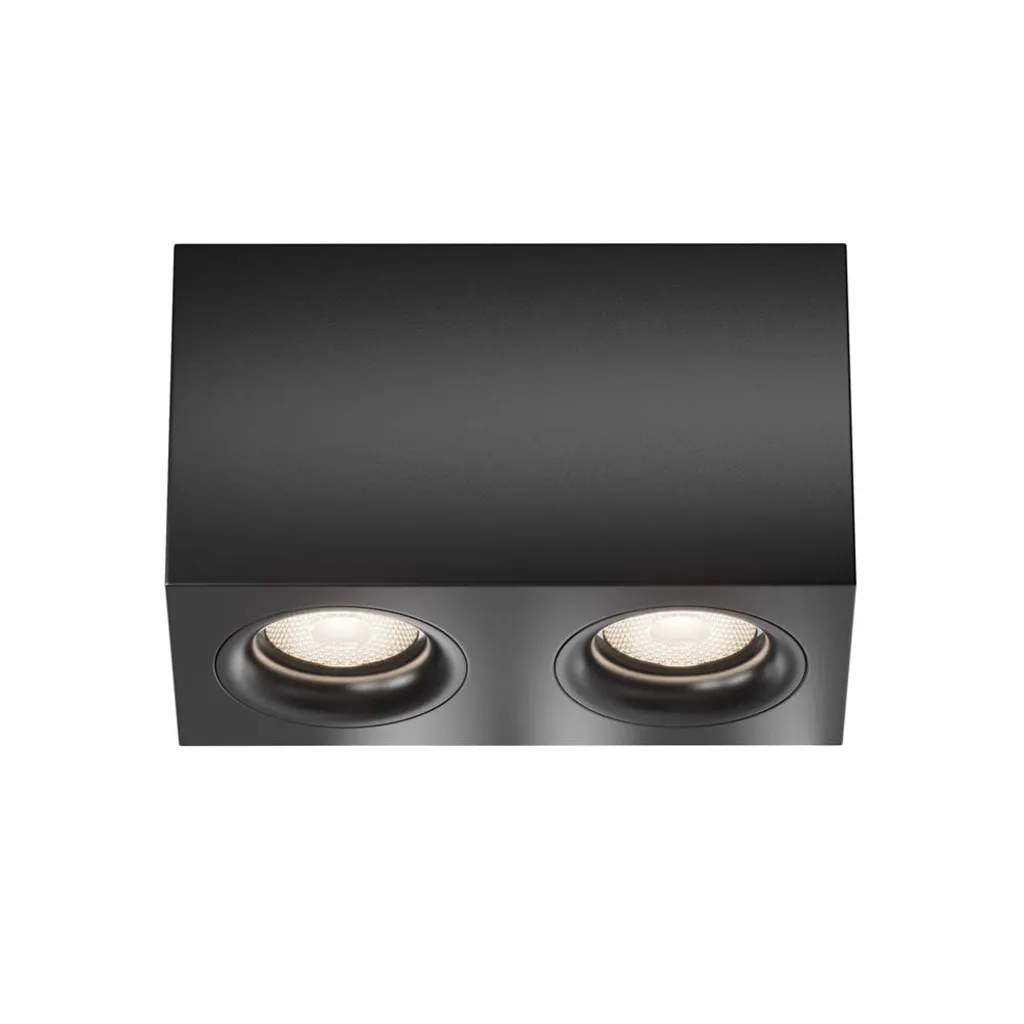 Lampada Soffitto Nera Alluminio 2 Luci 20cm - Design Minimal Interni