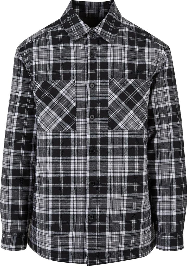 Urban Classics - Hemdjacke Wattiert für Herren TN331 (XL) (Schwarz/Weiß)