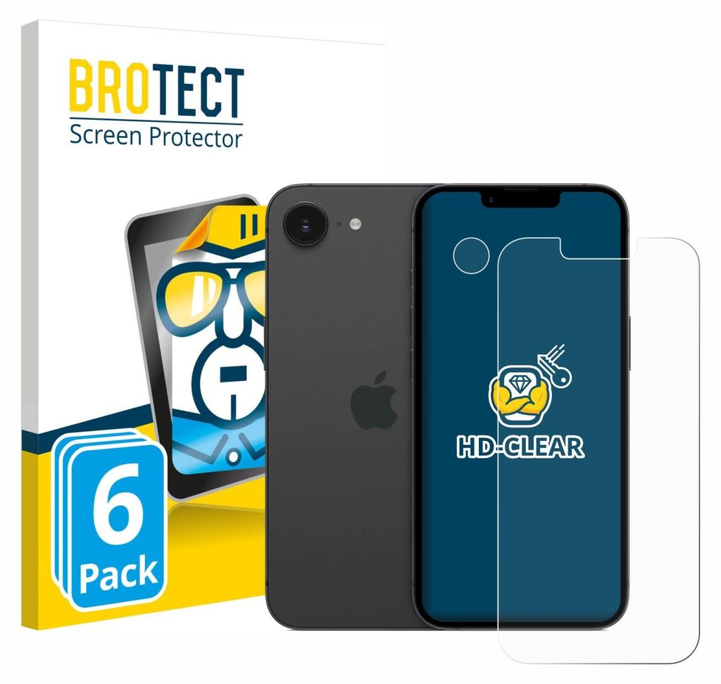 6x Für Apple iPhone 17e (Display+Kamera) Schutzfolie BROTECT Displayschutz Display Schutz Folie Klar Transparent