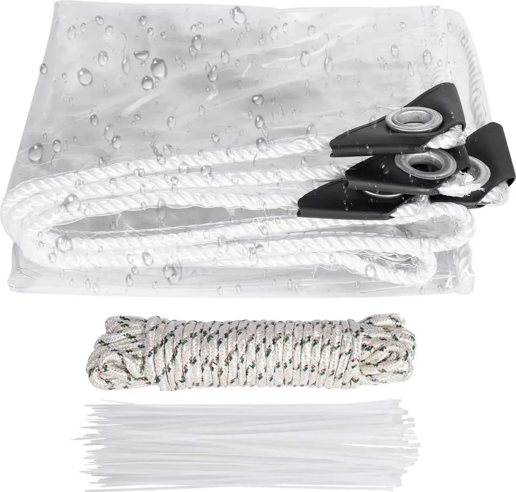 Bâche de protection transparente et étanche 3x6m pour jardin et pergola