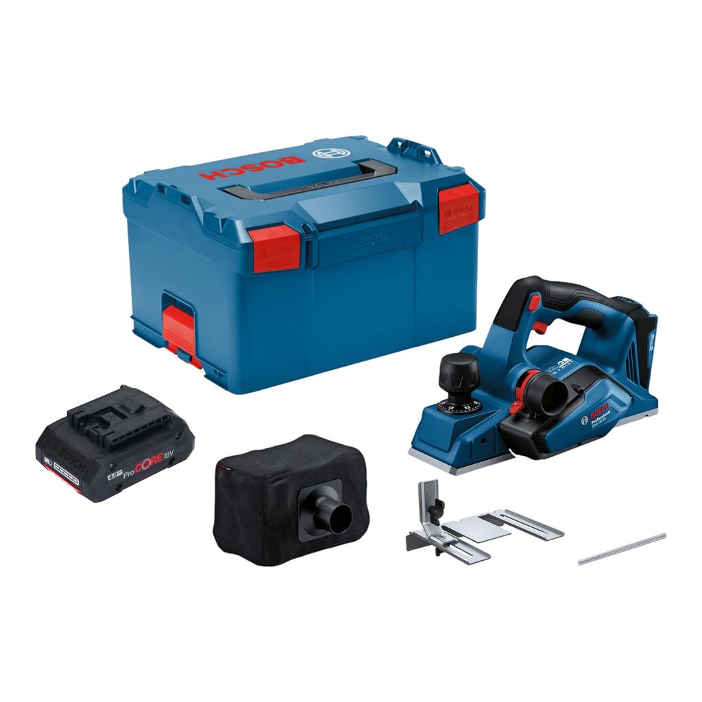 Bosch GHO 18V-26 Professional Akku Hobel 18 V 2,6 mm Brushless + 1x ProCORE Akku 4,0 Ah + L-Boxx - ohne Ladegerät