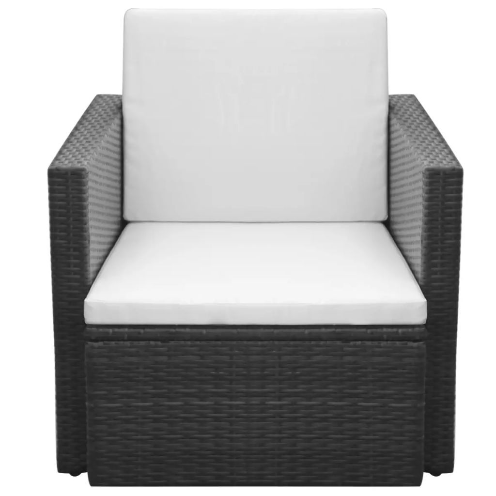vidaXL Sedia da giardino con cuscini e cuscini Poly Rattan Immagine del prodotto 
