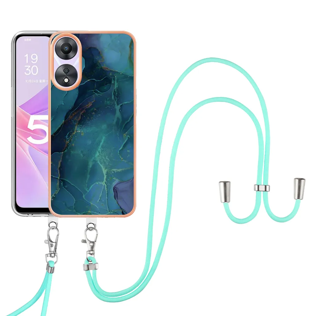 Custodia Protettiva Oppo A78 A58: Bumper TPU + Cinturino Verde