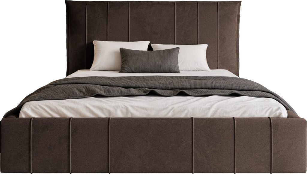 FEDVE Polsterbett Acate aus Velvet 180x200 cm, Braun Produktbild 
