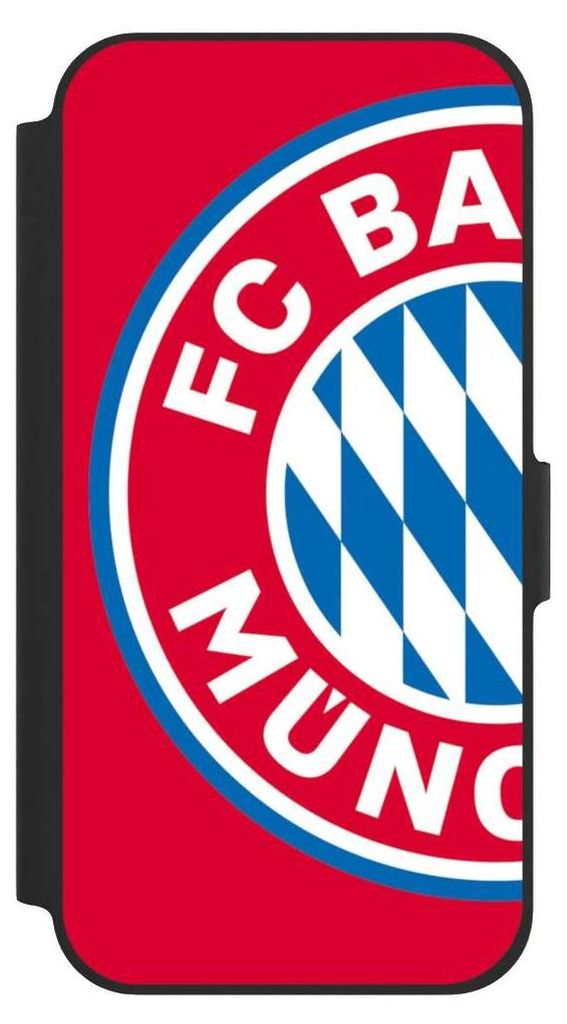 NIVOCASE Klapphülle für Apple iPhone 12 Handyhülle aus Kunst Leder NIVOflip schwarz FC Bayern München FCB Offizielles Lizenzprodukt