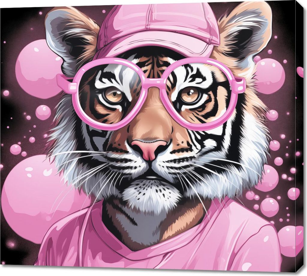 Bild 100x90cm Menschlicher Tiger