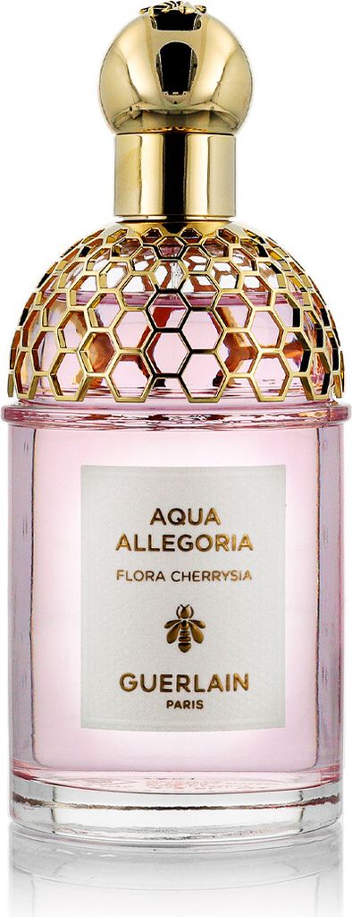 A bottle of Guerlain Aqua Allegoria Flora Cherrysia Eau de Toilette.